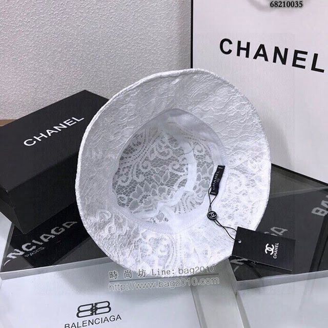 Chanel女士帽子 香奈兒春夏蕾絲漁夫帽遮陽帽 68210035  mm1057
